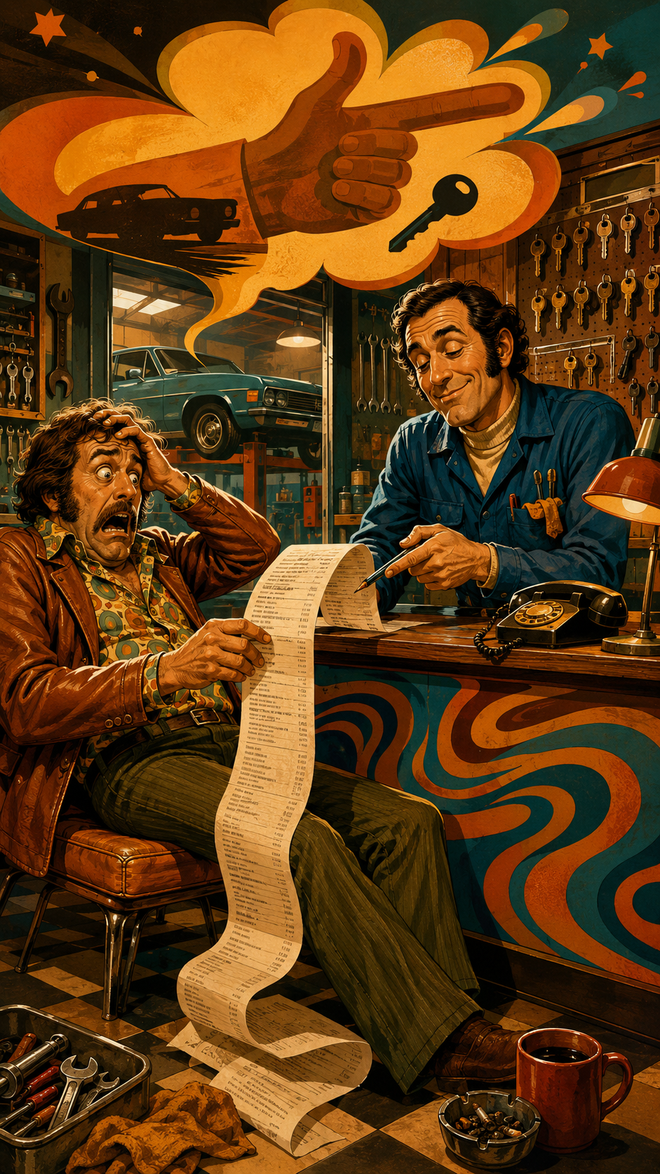 Illustration Garage à main armée